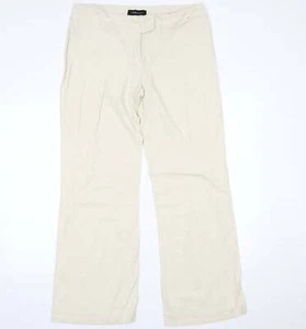 EVIE Womens Beige Linen Blend Trousers Size 16 L28.5 in - Picture 1 of 12