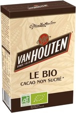 LOT DE 3 - VAN HOUTEN - Le Bio Cacao Non Sucré - boite de 125 g