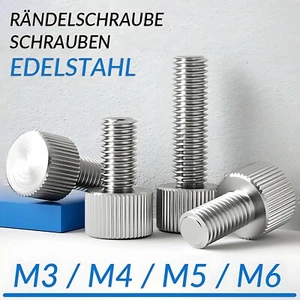 M3 M4 M5 M6 Rändelschraube Schrauben Edelstahl Schraube für PC Gehäuse - Picture 1 of 27