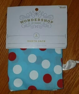Target Wondershop Santa Sack Blue With Polka Dots 18" x 28" - Picture 1 of 5