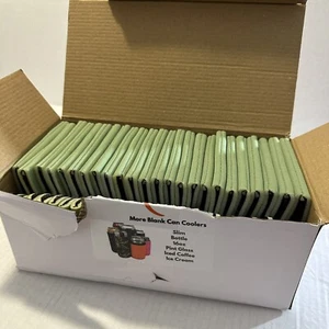 TahoeBay Blank Can Coolers 24 Pack Plain Collapsible Beer Kelly Green New Cozie - Picture 1 of 3