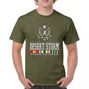Desert Storm Proud Veteran T-shirt American Army Gulf War DD 214 Men's Tee - Picture 1 of 113
