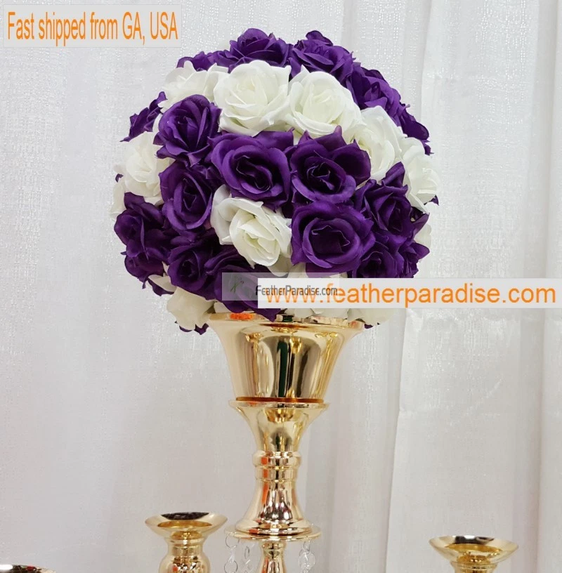 11-12" Rose Flower Kissing Ball Silk Rose Pomander for Wedding and Party 1 Piece - Image 1 of 4