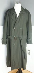 Brooks Brothers Trench Coat Men 50 Hunter Green Wool Liner Removable Made USA - Picture 1 of 8