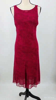 NUEVO Vestido Brooks Brothers 100% Seda Sin Mangas Borgoña Rojo Forrado Talla 10 Foto 1 de 4