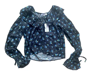 WeWoreWhat Ruffle Watercolor Ditsy Floral Print Long Sleeve Blouse Size Medium M - Picture 1 of 10