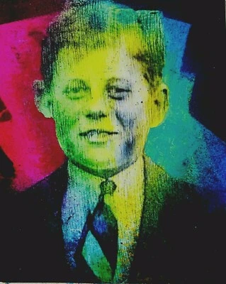 John F Kennedy adolescente una pintura original de Ro West. Con certificado de autenticidad Foto 1 de 4