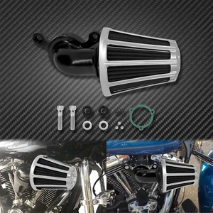 Chrome Stripe Sucker Air Cleaner Gray Air Filter Fit For Harley Touring 2008-16 - Imagen 1 de 13