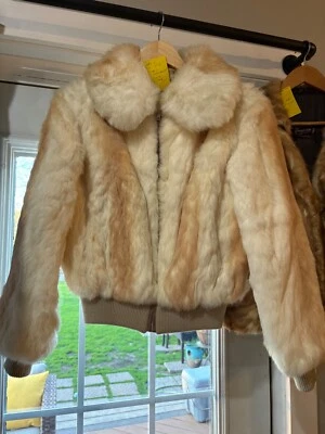 1980’s woman’s vintage Mongolian China rabbit fur zip up coat - Image 1 of 4