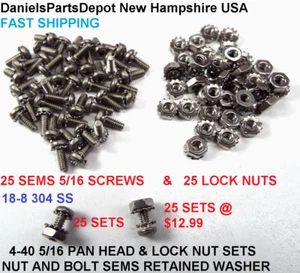 X25 EA 4-40 x 5/16 ZOLL SCHRAUBENVORBAUTEN AUSSENSTERN PAN HEAD LOCK KEP NUT COMBO EDELSTAHL - Bild 1 von 8