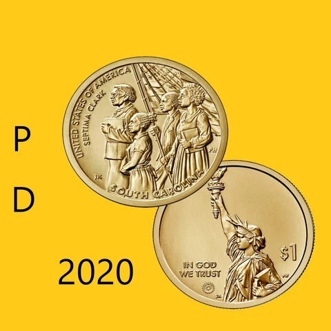 2020 P D  (2 Coins) American Innovation Dollar (SC) South Carolina - BU Cover