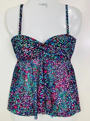 Traje de baño Tankini de malla colorida Profile By Gottex talla 6 Top traje de baño  Foto 1 de 4