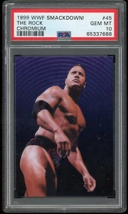 The Rock 1999 WWF Smackdown Chromium #45 PSA 10 - Picture 1 of 2