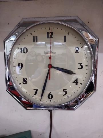 Vintage Art Deco 14" Telechron wall clock Cover