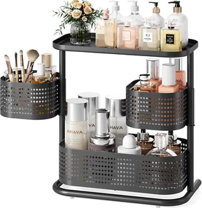 Bathroom Counter Organizer, 3 Tier Rotating Vanity Bedroom Storage Cabinet, Cosm - Picture 1 of 12