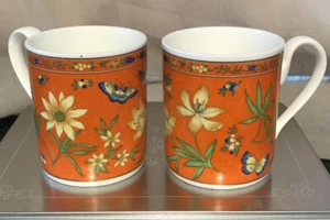Heinrich Fine Bone China Kaffeetassen mit Blumenmuster - Set (2) Made in Germany!! - Bild 1 von 2