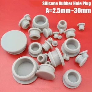 Grey Snap-on Hole Plug 2.5mm~30mm Silicone Rubber Blanking End Caps Tube Pipe - Picture 1 of 11