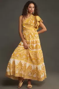 New Anthropologie Farm Rio Ainika Tapestry One-Shoulder Maxi Dress XL $285 NWT - Picture 1 of 6