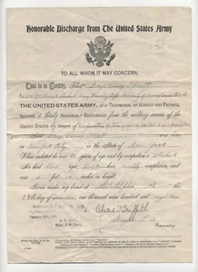 1919 Honorable Discharge Certificate United States Army Ablauf der Laufzeit - Bild 1 von 2