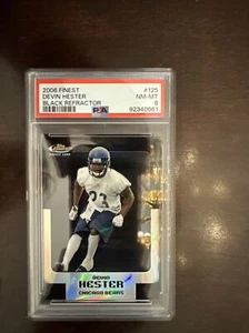 2006 Topps Finest Devin Hester Rookie Black Refractor /99 PSA 9 POP 9 RC SP - Bild 1 von 3
