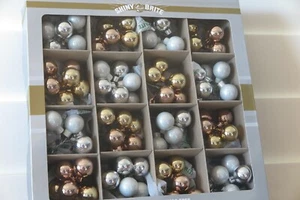 NUEVO Christopher Radko S/16 BRILLANTE BRITE Navidad Adornos RACIMOS Bola Oro Plata - Imagen 1 de 3