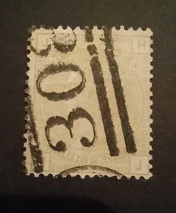 Great Britain QV 1877 4d Sage Green SG153 plate 16 - used - Bild 1 von 2
