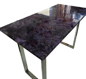 48"x24" Amethyst Rectangle Table Top Random Art Decor Healing Crystal Gemstone - Picture 1 of 10