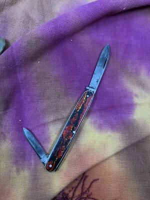 "CUCHILLO PLUMA KABAR UNION CUT OLEAN ROJO Y NEGRO 3""" Foto 1 de 3