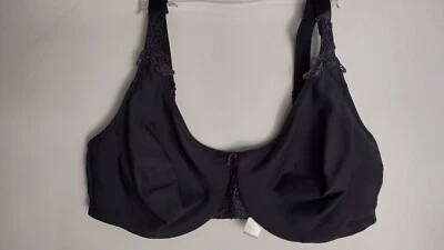 SUJETADOR DELTA BURKE 40C GRIS OSCURO CON AROS SOPORTE INTERIOR BORDADO ENCAJE UW Foto 1 de 4