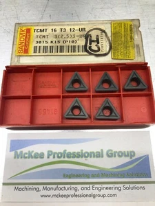 Sandvik Coromant Carbide Inserts (5 Inserts) - TCMT16T312-UR 32.53 - 3015K15P10 - Picture 1 of 4
