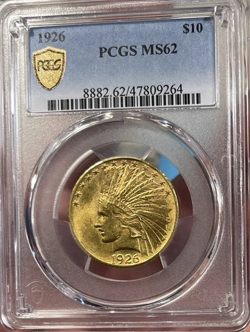 1926 $10 Indian Gold Eagle PCGS MS62 Cover