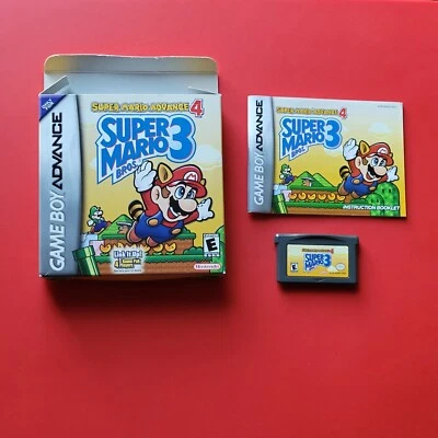 Auténtico Super Mario Advance 4 Game Boy Advance Nintendo GBA Caja Manual Sin Bandeja Foto 1 de 4
