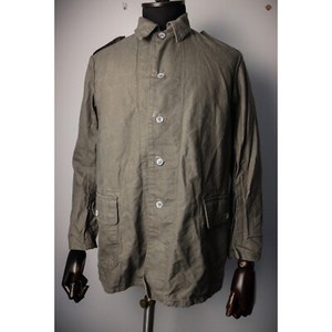 Vintage Swedish Army grey denim cotton work jacket military coat field chore 4p Vintage Swedish Army grey denim cotton work jacket military coat field chore 4p