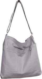 Economical Cotton Canvas Tote Bag,Women Hobo Shoulder Bag Crossbody Handbag with - Picture 1 of 8