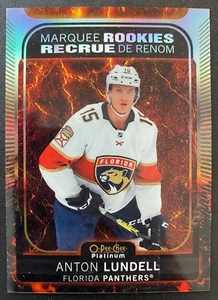 2021-22 O-pee-chee Platinum Hot Magma ANTON LUNDELL RC #296/499 SP PANTHERS - Imagen 1 de 2