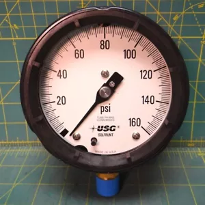 4 1/2" Ametek US Gauge 1980-150010 160 PSI 1/2" ANPT Bottom Connection w/o Box - Picture 1 of 5
