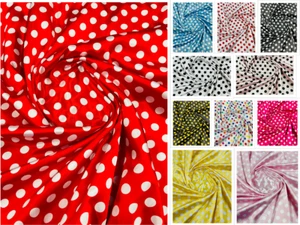 3/4" Inch Polka Dot Satin Fabric, Super Soft Silky Polka Dot Fabric By Yard - Picture 1 of 25