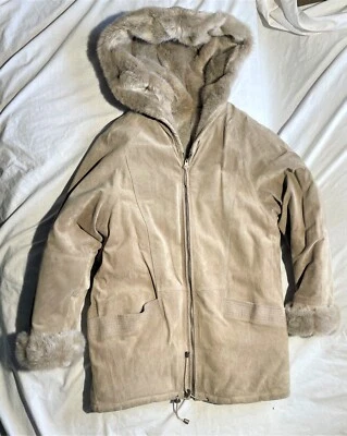 Chaqueta con Capucha WINLIT New York Cuero Imitación Piel Reversible Mujer Mediana De Colección Foto 1 de 4