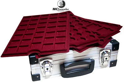 MC SAMMLER Alu Münzenkoffer Münzkoffer frei bestückbar mit Münztableaus Ihrer Wahl NEU!