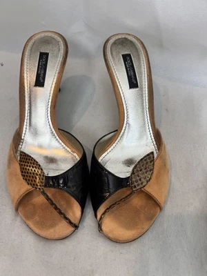 DOLCE & GABBANA slide sandals peach black shoes size 37 / 7 - Image 1 of 4