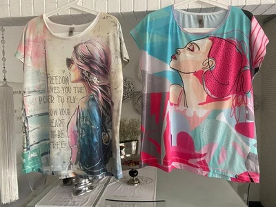 Tredy Paket (2 Stück)Damen Blusen ohne Ärmel Oversize mit dekorativen Pailletten - Bild 1 von 4