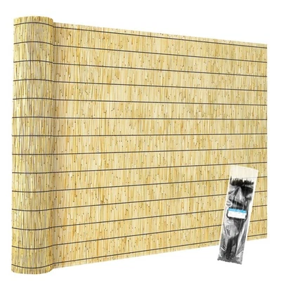 Rollos de esgrima de caña natural, cubierta de valla de cortina de pantalla de caña de 5,5 pies x 16,4 pies... Foto 1 de 4