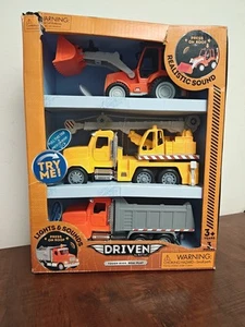 Driven by Battat Micro Construction Fleet Dump Truck Crane Truck Backhoe Loader - Picture 1 of 4