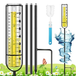 Rain Gauge Outdoor, Rain Gauges with Metal Stake for Yard, Upgraded Large Cle... - Picture 1 of 6