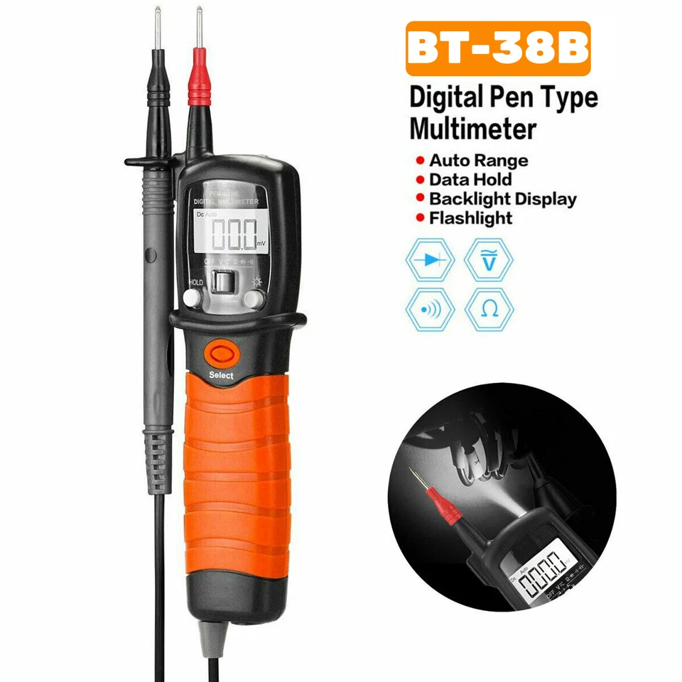 BTMETER Multimeter Digital AC/DC 2polig Stromspannung Ohmmeter Durchgangsprüfer