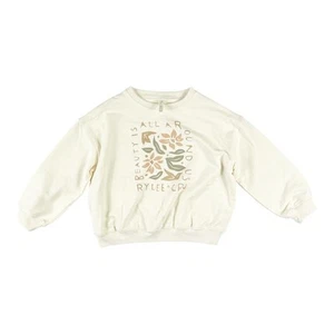 NEW Rylee + Cru Beauty Relaxed Sweatshirt in Ivory size 4-5 - Picture 1 of 5