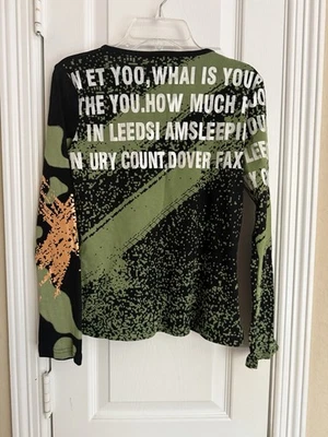 Top raro camuflaje vintage Y2K Custo Barcelona manga larga para mujer talla 2 Foto 1 de 4