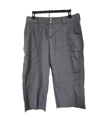 Pantalones capri Koppen para mujer 8 bolsillos grises recortados senderismo aire libre cremallera a presión Foto 1 de 4