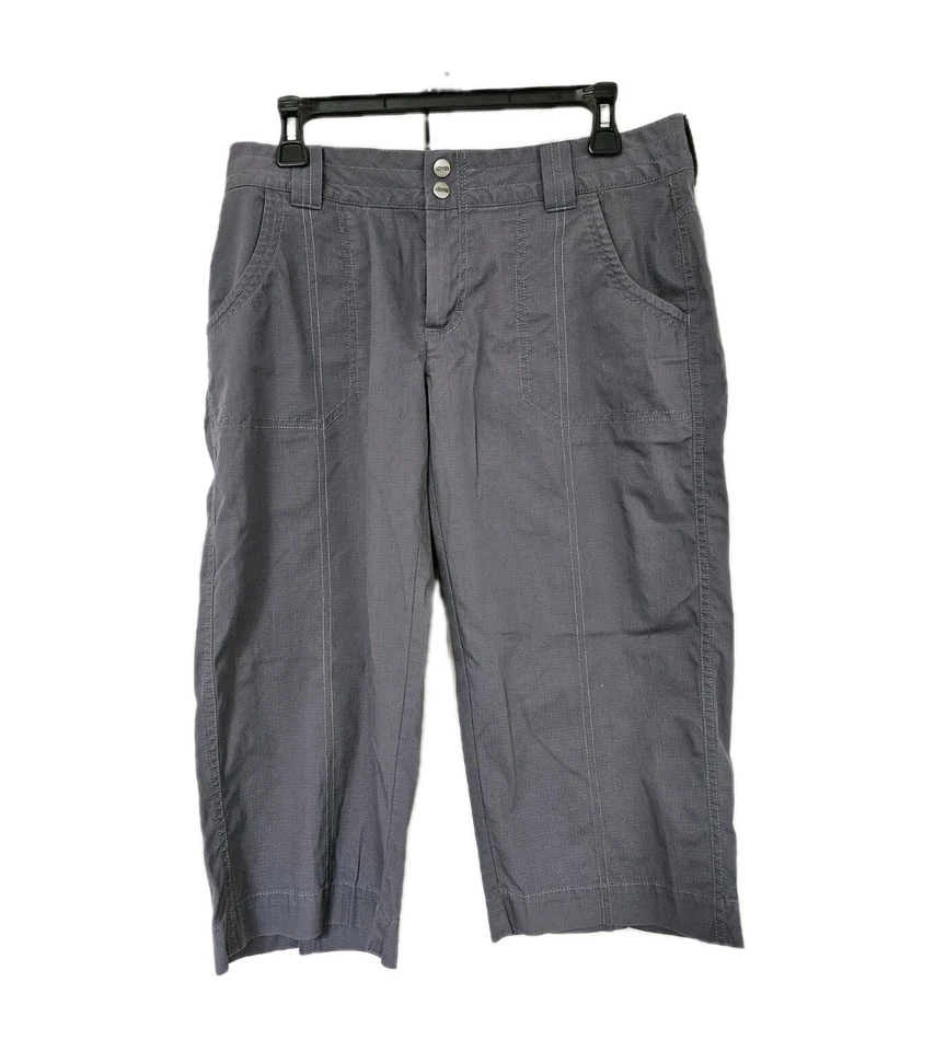 Pantalones capri Koppen para mujer 8 bolsillos grises recortados senderismo aire libre cremallera a presión Foto 1 de 4