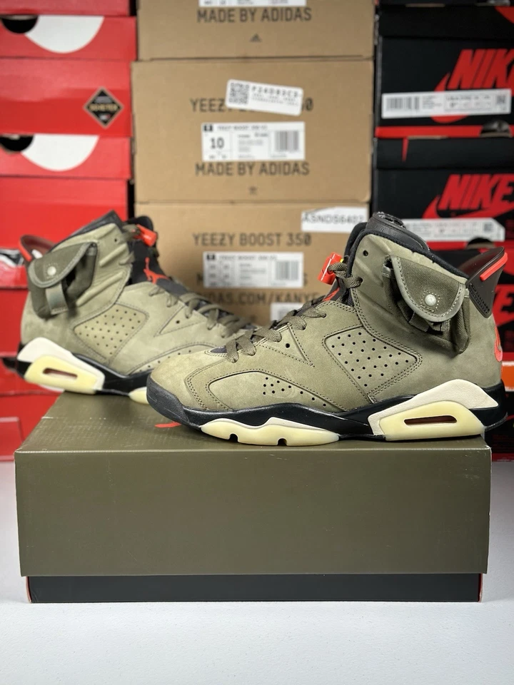 Talla 8.5M - Jordan 6 Retro x Travis Scott Mid Olive - Limpio - Se envía el mismo día Foto 1 de 4